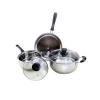 5pcs Stainless steel cooking pots set kitchen cookware with gift box