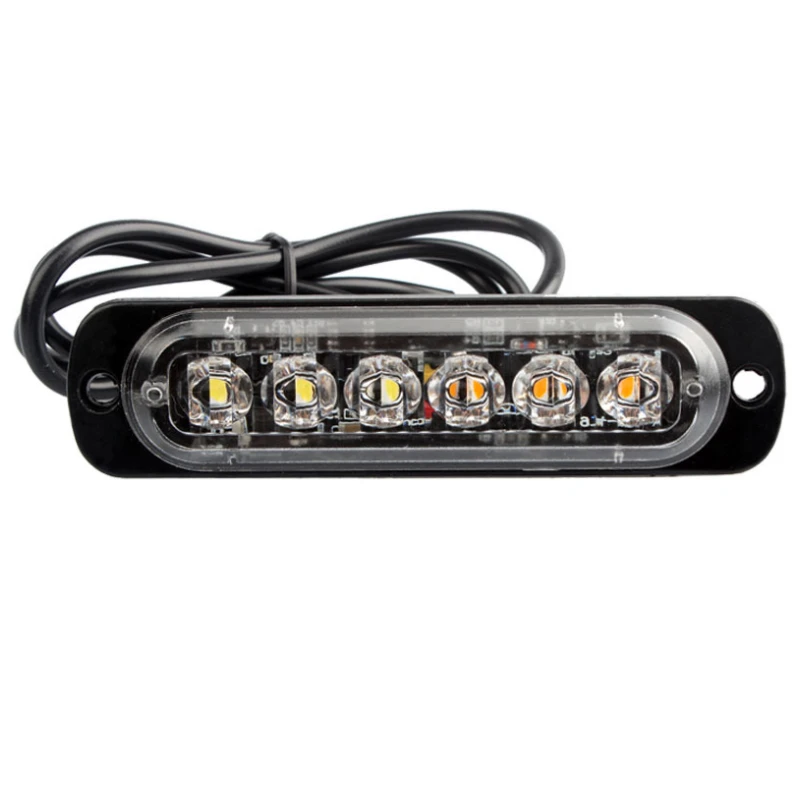 6 led Waterproof LED 12 volt Flasher Warning LED Car motorcycle Strobe Flashing Light Car Led Warning lights