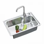62*43CM SUS202 Stainless Steel Counter Top Large Single Bowl Kitchen Sink X26130