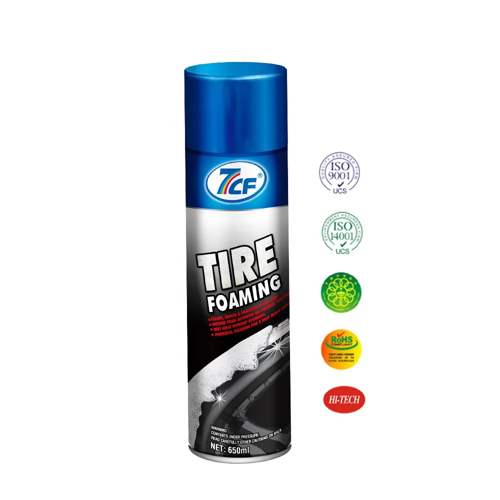 7CF Car Care Cleaning Professional Formula Tyre Polish and Tire Shine Wheel Foam Cleaner