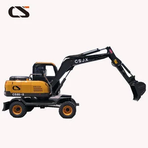 7Ton wheel excavator with earth drilling attachments