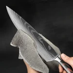 8-piece Premium Japanese Kitchen Knife Set with Laser Damascus Pattern - Chefs Knife by CHEF COOKWARE