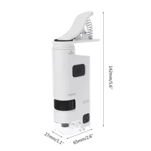 80-120X Microscope With Phone Clip LED Lamp Magnifier