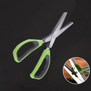 8.7&quot;Professional Stainless Steel 5 Blades Kitchen tailor Scissors Herb Scissors