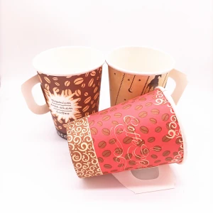 9oz packaging paper cup with handle