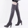 A  Autumn and winter European and American new plus-size boots over knee high heel round head frosted boots