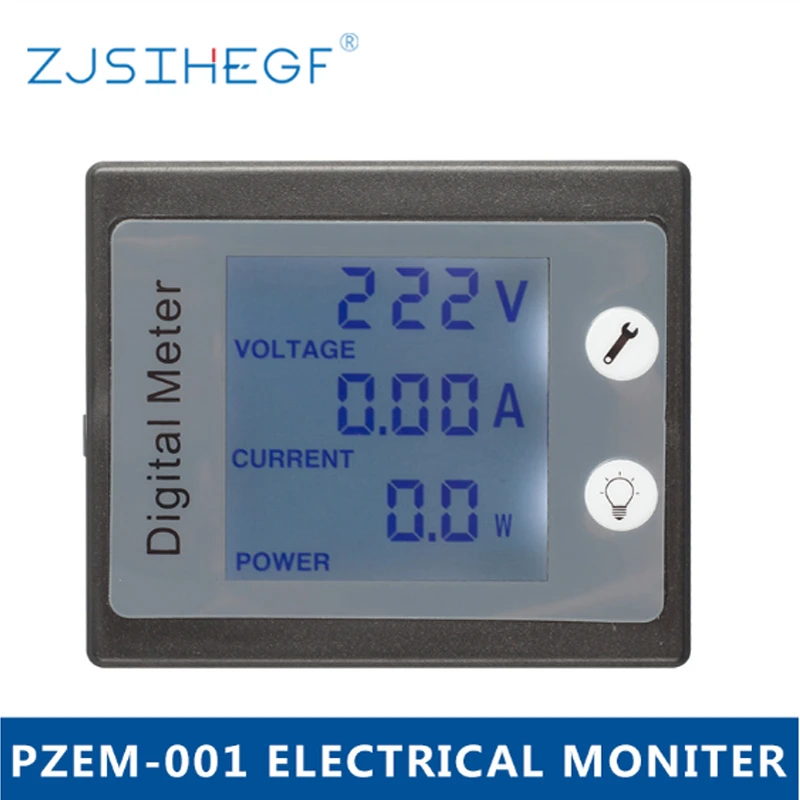 AC Single Phase Digital Panel Voltmeter Ammeter AC80V-220V 10A Voltage Current Energy Electricity Kwh Meter PZEM-001