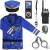 Import Ages 3-6 years Blue Role Playing Kits with Cop Dressing Up Costume Accessories  Police Officer Costume from China