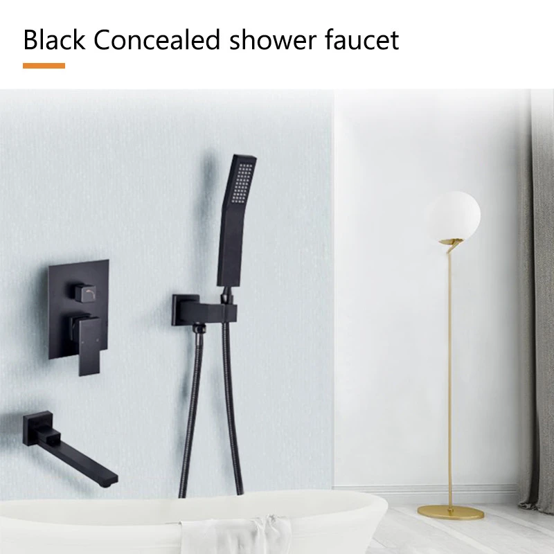 AMAXO Square Bathroom Luxury Rain Mixer combo Set Wall Mounted Rainfall Head Shower Bathroom Faucet Set Mixer With Shower