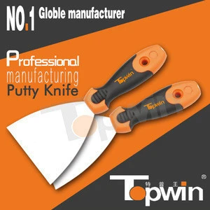 America quality industry construction tools stainless steel putty knife with rubber handle for sale