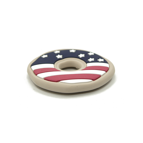 Buy American Flag Donut Teether Bpa Free Food Grade Silicone Bright ...