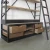 Import antique furniture vintage industrial bookshelf metal iron frame wood drawers display bookcase with ladder from China