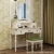 Import Antique Wooden Make Up Table White Dressing Table With Mirror Stool Drawer Dresser Bedroom Furniture from China