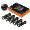 Asialite 5 Pack Mini Flashlights LED Flashlight 300lumens Adjustable Focus Zoomable Light (Black) led flashlight