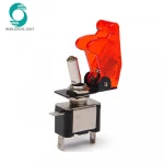 ASW-07D 12V Red Illuminated LED Toggle Switch With Cover