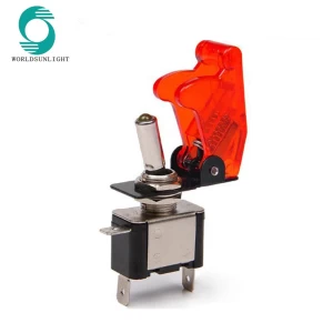 ASW-07D 12V Red Illuminated LED Toggle Switch With Cover