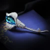 Austria calla lily brooch pin silk scarf buckle flower high-grade blue crystal clothing accessories brooch