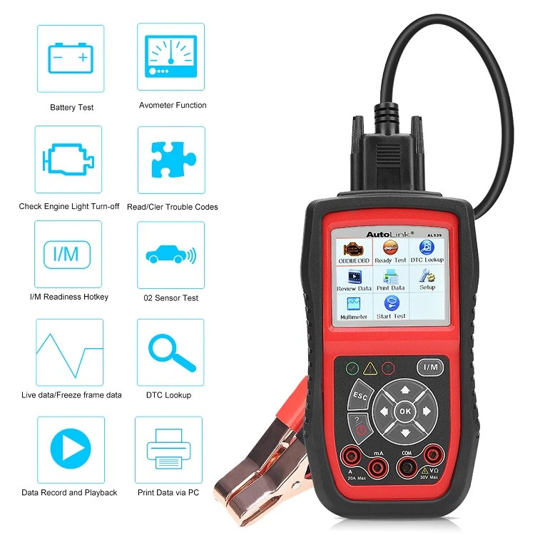 Autel AutoLink AL539B Auto Diagnostic Tool battery tester