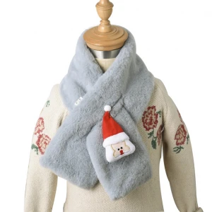 Autumn and winter children&#x27;s scarf christmas Santa Claus creative cartoon pattern warm scarf