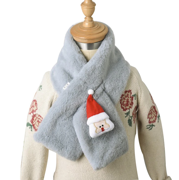Autumn and winter children&#x27;s scarf christmas Santa Claus creative cartoon pattern warm scarf