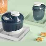 Baby milk powder container with divided function baby powder container