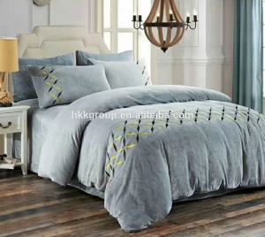 Baby Velvet Polyester Embroidery Comfortable And Beautiful Colorful Duvet Bedding Set Bed Sheet