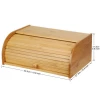 Bamboo Donut cupcake Box Countertop Bread Storage Roll Top Bread Boxes Wooden Bread Storage Bin