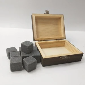 Bar Accessories Type And Eco-Friendly Feature Whisky Stone,Wine Chilly Whiskey Stones Set In Pine Wood Gift Case
