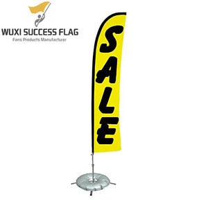 beach flag pole 3.5 m tear drop flying Outdoor banner stand with cross base and water tank
