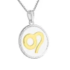 Beautiful round zodiac pendant 925 silver necklace and gold plated necklace
