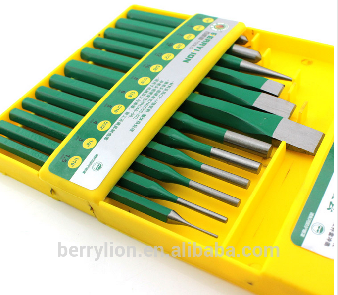 Berrylion High Quality CR-V 12pcs Punch Set Pin Chisel Set for sale