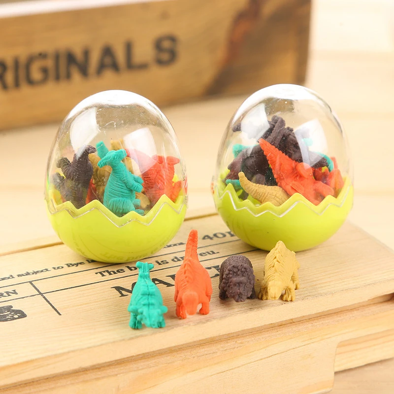 Best Selling 8 pcs/set Mini Cute Kawaii TPR Eraser Creative Dinosaur Eraser For Kids Gift Korean Stationery