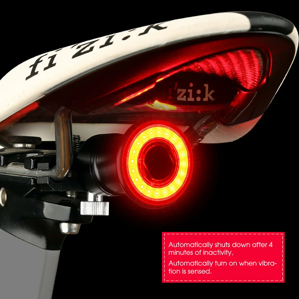 Bicycle Smart Auto Brake Sensing Light IPx6 Waterproof LED Charging Cycling Taillight Bike Rear Light Accessories
