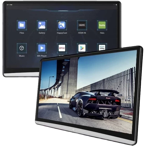 Big IPS Touch screen 13.3 inch Car rear seat Entertainment HD 1920*1080P  Octa Core DVD 4K WIFI android 9 headrest car monitor