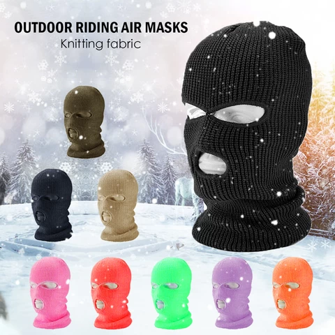 Black Ski Mask Balaclava With Stock Skimask 3 Hole Balaclava Custom Logo Winter Ski masks