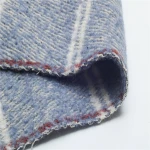 blend wool  fabric boiled brushed woven fabric bonded fleece jacquard fabric for garments
