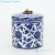 Import Blue and White Porcelain Lotus Pattern Tea Pot with a Copper Ring Lid Round Straight Tube Jar from China