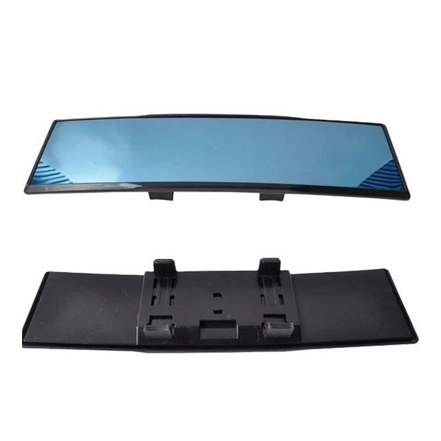 Blue Dimming 270mm Curved Car Mirror , Wide Angle Extra View Car Rearview Mirror