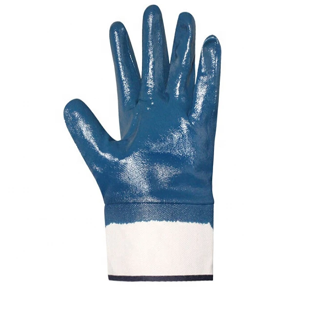 Blue Nitrile Full Coated Working Glove Protecitve Safety Work Gloves