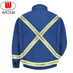 Blue safety reflective flam retardant jacket clothing