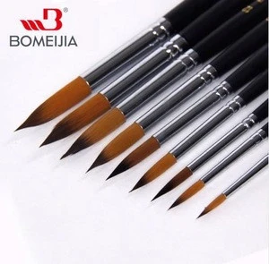 BOMEIJIA New Products 9pcs Long Handle Nylon Oil Watercolor Paint Brushes Gouache Acrylic Painting Brush Pen Art Supplies