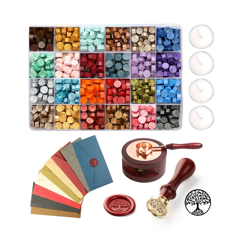 Box 600 piece combination set seal wax seal  letter wax seal wine bottle sealing wax stamp kit