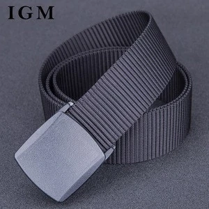 Breathable Nylon Canvas Military Tactical Men Waist Belt With Smooth Plastic Buckle