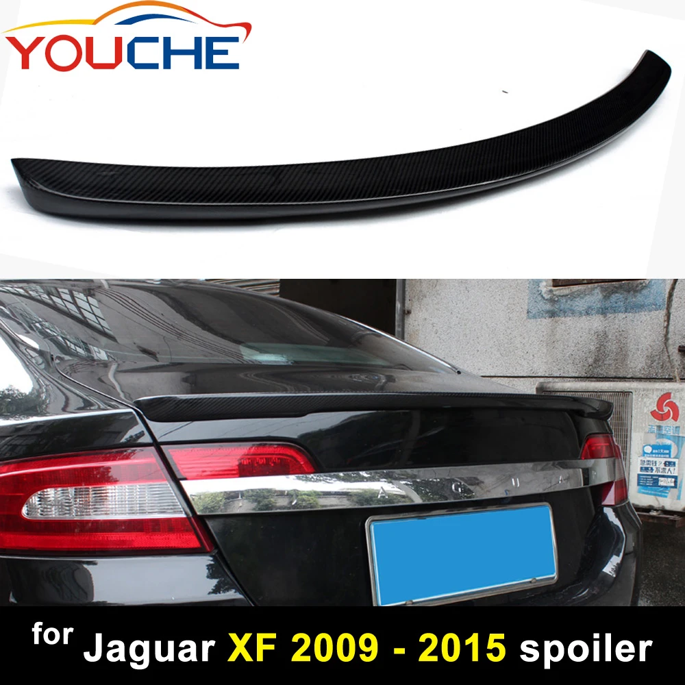 Carbon fiber rear trunk spoiler for Jaguar XF X250 X260 2013 2014 2015 car styling rear bumper wing