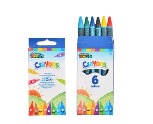 Carton packaging children&#39;s crayons painting crayons school supplies wholesale 6 colors flat head crayons