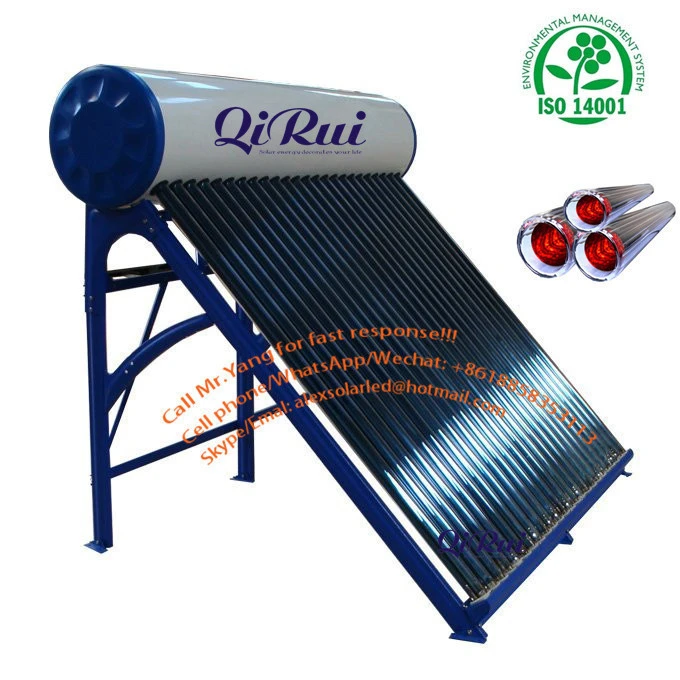 CE Approved 50L-500L  Non-pressure Vacuum Tube Solar Water Heater with TK-8A and 1500 watt electric elements