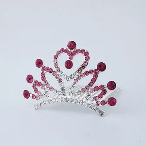 Charming Rhinestone Circle Crown Comb Hair Clip Tiara