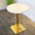 Import cheap white marble top stainless steel base bar tables coffee shop restaurant dining table from China