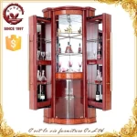 Cherry Wine Display Cabinet Curio Racks Living Room Cabinets Glass Corner Bar Cabinet Wood Curio Shelves Home Counter Led Light