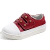 China Manufacture Factory Genuine Leather Red&White Flat Heel Kids Casual Shoes